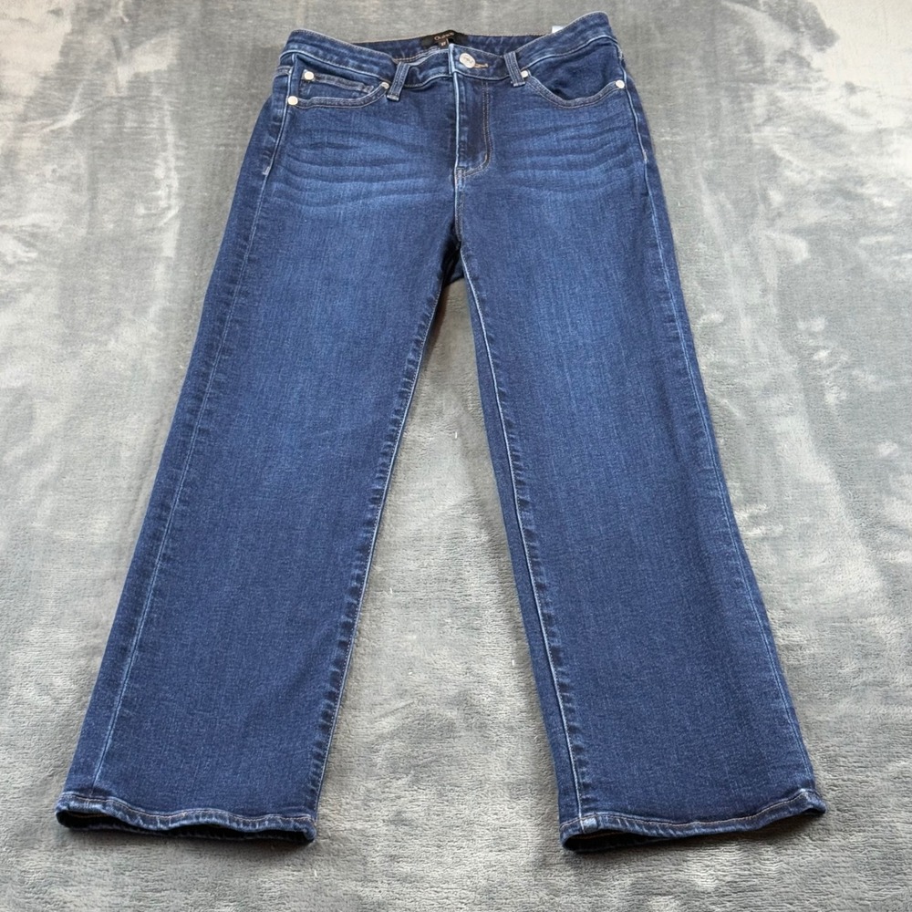 Quince Stretch High Rise Straight Jeans Midnight Blue Organic Cotton Size 27